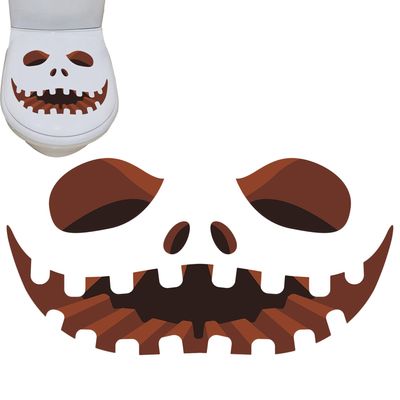 Halloween Toilet Sticker - Pumpkin Skull