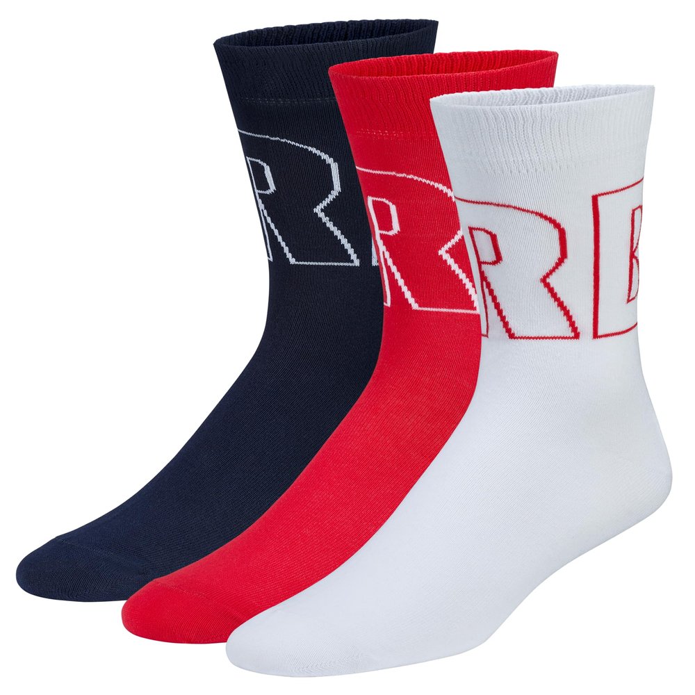 RB Leipzig Socks - Dynamic - 3-Pack, Red/White/Dark Blue, Sizes 43-46