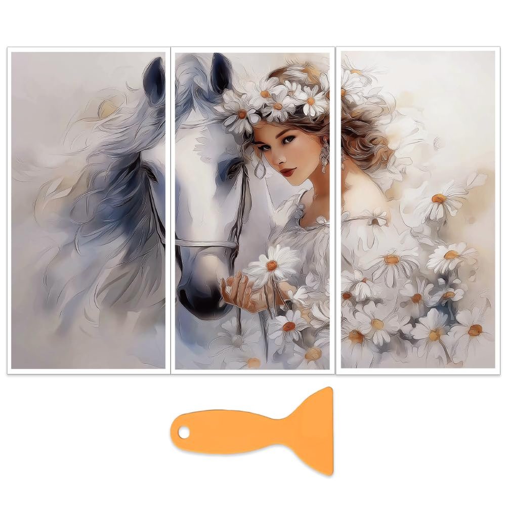 OLYCRAFT 3-Piece Horse Motif Furniture Stickers