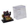 Bonbela Solar-Powered Lucky Cat, 5.1 cm, Mini Waving Cat with Built-In Solar Panel, Black view 4