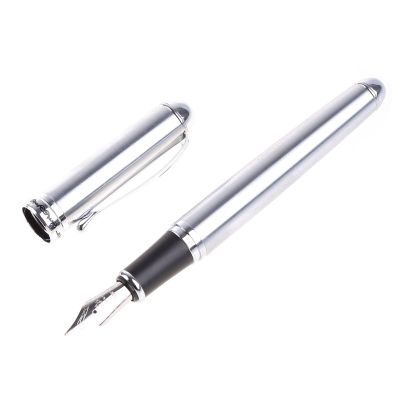 Jinhao X750 Silver Stainless Steel Fountain Pen, 18KGP M Nib