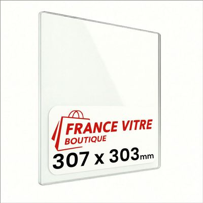 307 x 303 x 4 mm SCHOTT ROBAX Fireplace Glass, Stove Glass, Replacement Fireplace Pane, Heat-Resistant Glass up to 800°C