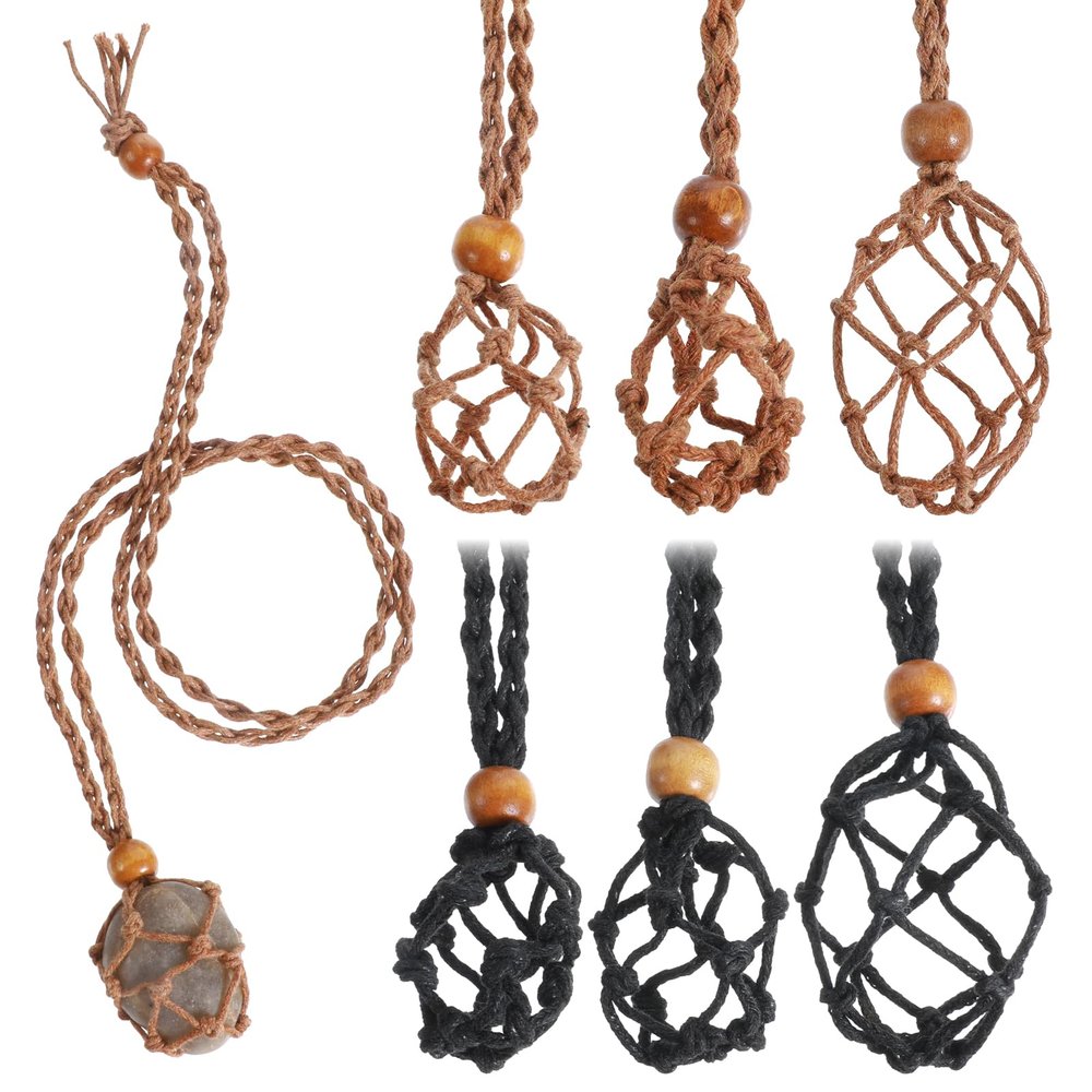 Qulkws 6-Piece Fishnet Stone Necklace Cord