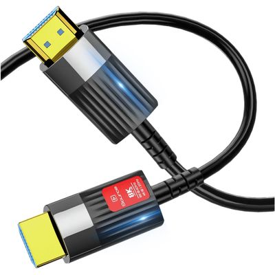 Reagle 10 m HDMI 2.1 Fiber Optic Cable, 8K 60Hz, 4K 120Hz, 48Gbps AOC, Dynamic HDR, eARC, Dolby Atmos, VRR, ALLM for TV, Monitor, Projector, PS5, Xbox and PC