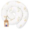 Leanbe Bed Bolster, 150–400 cm, Soft Bed Roll and Side-Sleeper Pillow, Cotton Floral Pattern, White-Yellow (200 cm) view 1