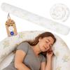 Leanbe Bed Bolster, 150–400 cm, Soft Bed Roll and Side-Sleeper Pillow, Cotton Floral Pattern, White-Yellow (200 cm) view 3