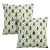 Wnoesat Christmas Tree Pillow Covers, 18 x 18 in, Sage Green Farmhouse Print, 2-Pack view 1