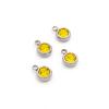 Vintageparts Stainless Steel Pendant with Citrine Yellow Rhinestone - 4 Pieces for DIY Jewelry view 1