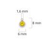 Vintageparts Stainless Steel Pendant with Citrine Yellow Rhinestone - 4 Pieces for DIY Jewelry view 2