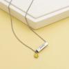 Vintageparts Stainless Steel Pendant with Citrine Yellow Rhinestone - 4 Pieces for DIY Jewelry view 3