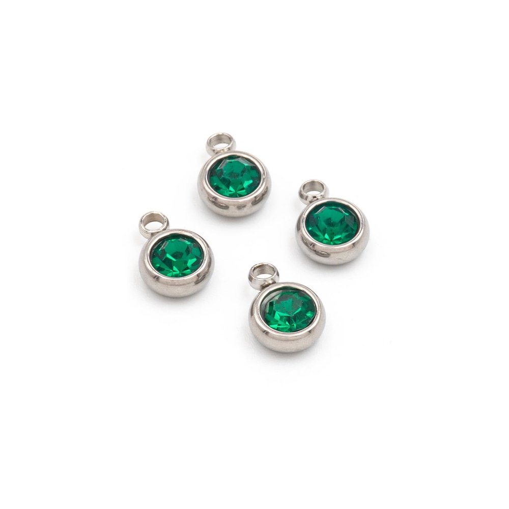 Vintageparts Birthstone Pendant Set in Green