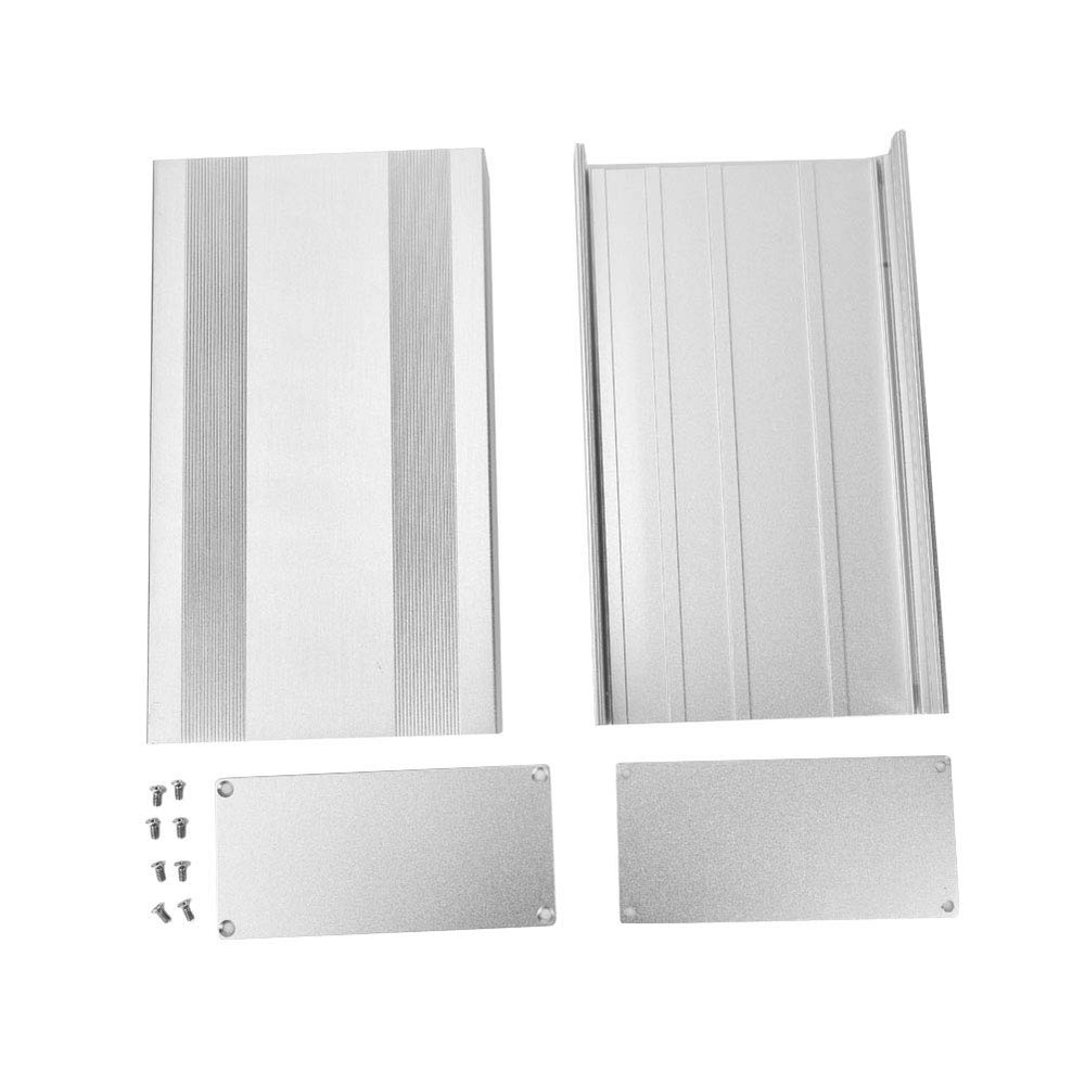 Eujgoov High-Quality Aluminum Alloy Enclosure, Electronic Housing, Sandblasted, Oxidized Silver, 68 x 145 x 250 mm