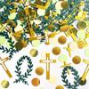 100 Pcs Cross Confetti for Baptism Table Decoration Green Leaves Fish view 1