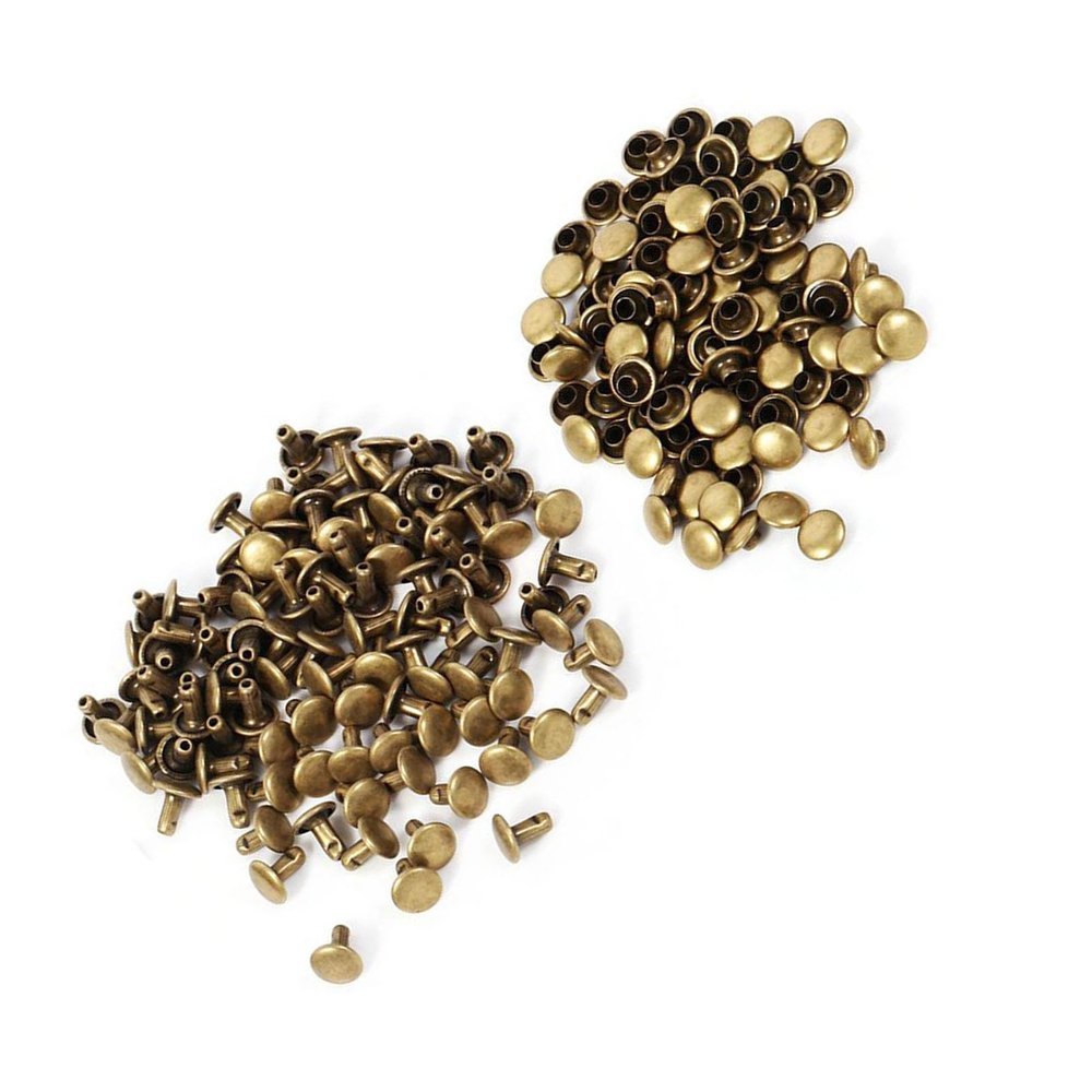 TIKATARER Spikes, 100 Sets 8 X 8 Mm Double Cap Stud Decoration (Bronze)