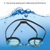 Fafeims Adult Anti-Fog Swimming Goggles for Men, Silicone Goggles for Pools and Open Water (Black/Blue) view 3