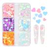 Nail Glitter | 6 Colors Holographic Heart Glitter Flakes view 1
