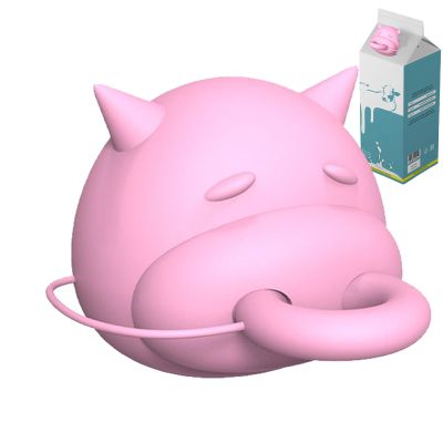 Silicone Milk Bottle Caps, 3D Cow-Shaped Rotating Lid