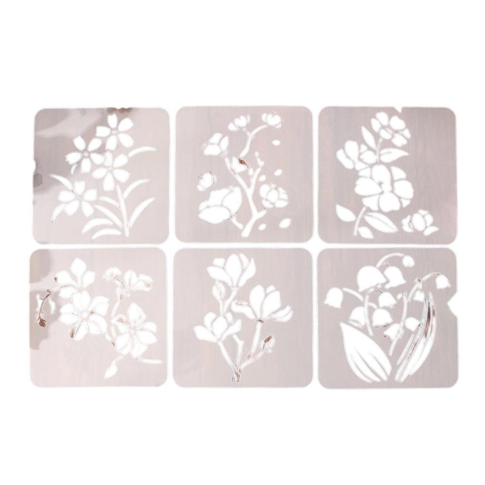 Flower Painting Stencils, 6 Pieces