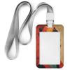 ID Badge Holder, African Woman Cubist Design, Retractable Clip view 3