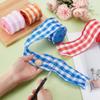 AHANDMAKER Spring Easter Ribbon with Wire 18m Gingham Fabric Ribbons 63mm Pastel Buffalo Check view 3