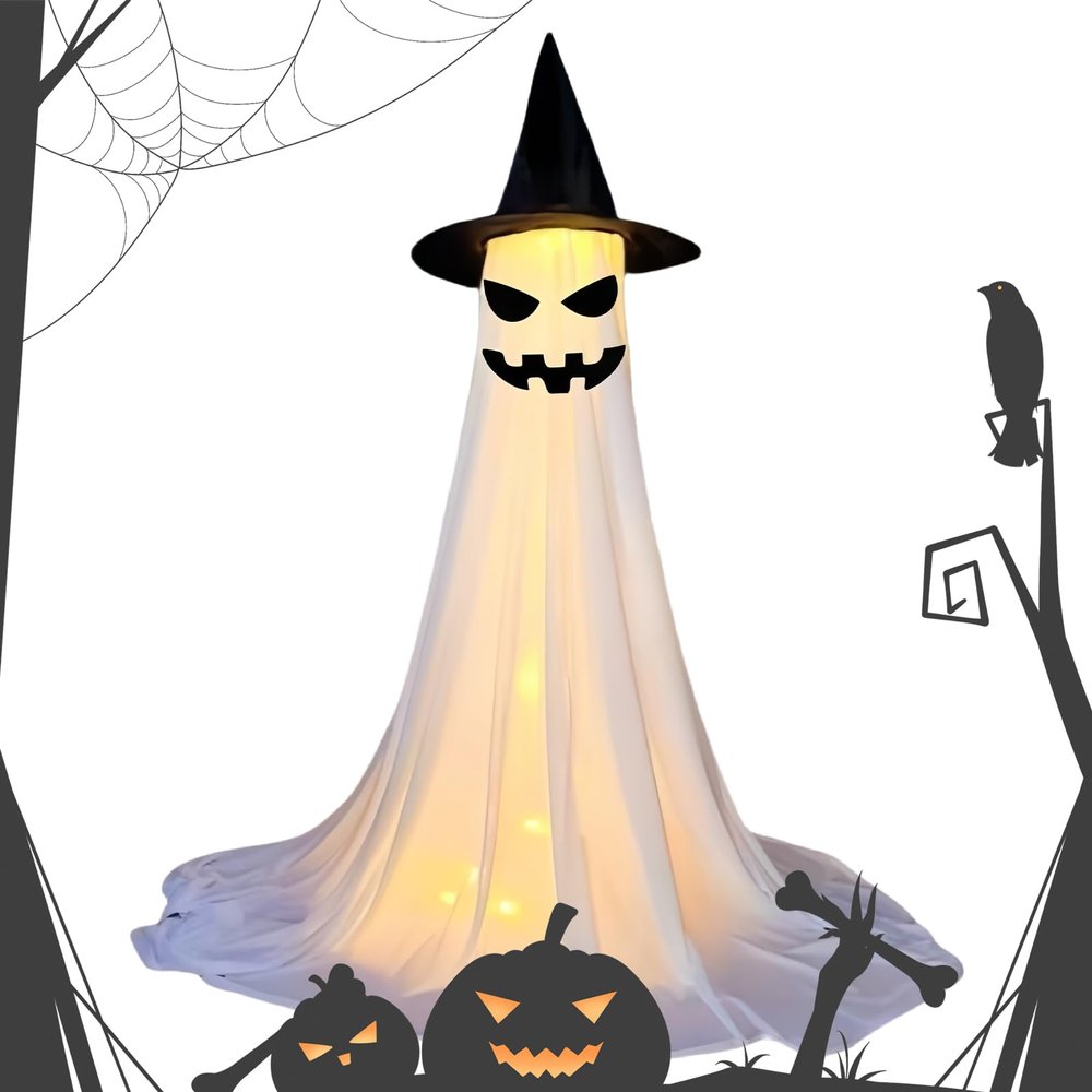 Halloween Ghost Hanging Decoration, 42 x 22 x 9 cm