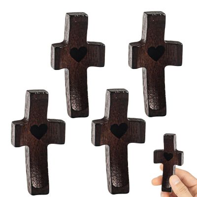 4 Wooden Crosses - Handheld Prayer Cross