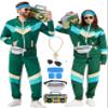 KUKIKUKI 80s/90s Outfit for Men & Women, Unisex Green Tracksuit, Size XL view 1