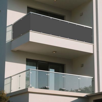 Rectangular Shade Sail 140 x 340 cm, Waterproof, 98% UV Protection, Dark Gray