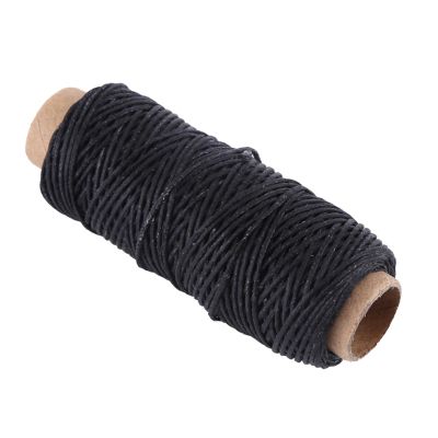Aramox 1mm Waxed Leather Thread, 50m Flat Cord for Leather Craft