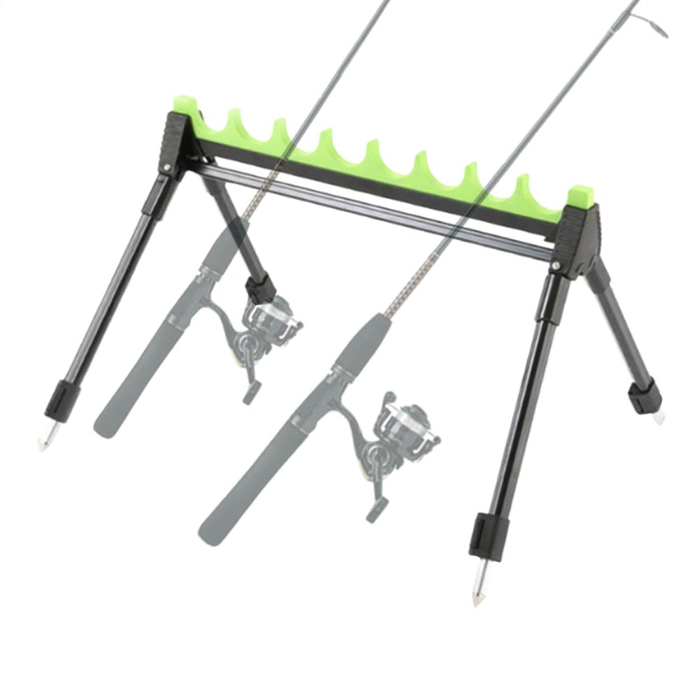 Portable 12-Slot Ground-Stake Fishing Rod Holder