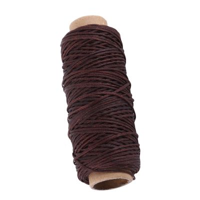 Aramox 1mm Waxed Leather Thread, 50m Flat Cable