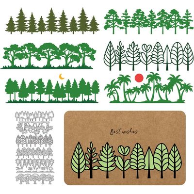 DELORIGIN Die-Cutting Templates with Tree and Grass Edges
