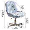 FHSLKXIM Ergonomic Armless Desk Chair with Crossed Legs and PU Leather Upholstery, Beige view 2