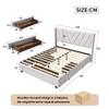 BRILVERDE Upholstered Bed 160 x 200 cm with Drawers and Headboard, Linen, Beige view 2