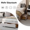 BRILVERDE Upholstered Bed 160 x 200 cm with Drawers and Headboard, Linen, Beige view 3