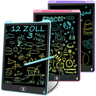 Electight 3-Pack 12-Inch LCD Writing Tablets for Kids, Drawing Board