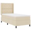 EMYRLXQW Box Spring Bed with Mattress & LED, Cream, 90 x 200 cm Fabric view 2