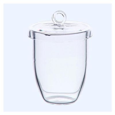 1-Piece High-Purity Quartz Glass Laboratory Crucible with Lid, 250 mL