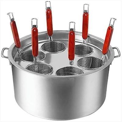 MRKU Commercial Noodle Cooking Pot with Divider and Strainers