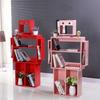 Robot-Shaped Bookshelf, 3-Tier Wooden Shelf with Rotating Head, Pink view 4