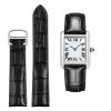 kongsou Leather Watch Band for Cartier Tank Solo, Blue/Red/Pink, Black/Silver, 16 mm view 1