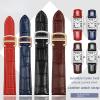 kongsou Leather Watch Band for Cartier Tank Solo, Blue/Red/Pink, Black/Silver, 16 mm view 2