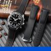 kongsou Silicone Watch Band for Omega Seamaster Planet Ocean, Men's Rubber Strap, Dark Blue, 22 mm view 2
