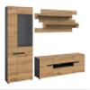 xonox.home Canu 3-Piece Living Room Wall Unit, 280 x 190 x 44 cm, Basalt Gray/Artisan view 1