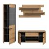 xonox.home Canu 3-Piece Living Room Wall Unit, 280 x 190 x 44 cm, Basalt Gray/Artisan view 3