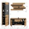 xonox.home Canu 3-Piece Living Room Wall Unit, 280 x 190 x 44 cm, Basalt Gray/Artisan view 4