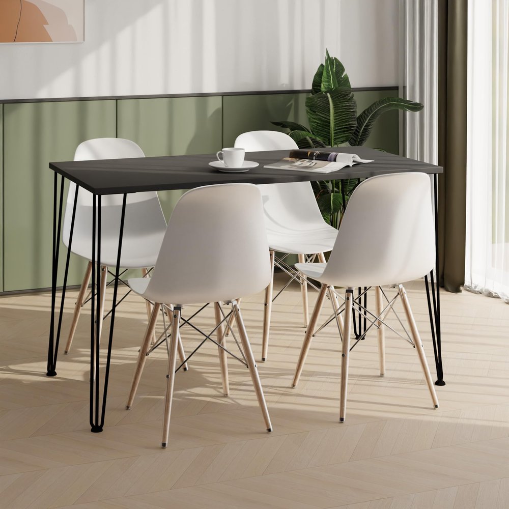 AKKE Hairpin Dining Table, 60 x 60 cm, 73 cm High, Anthracite