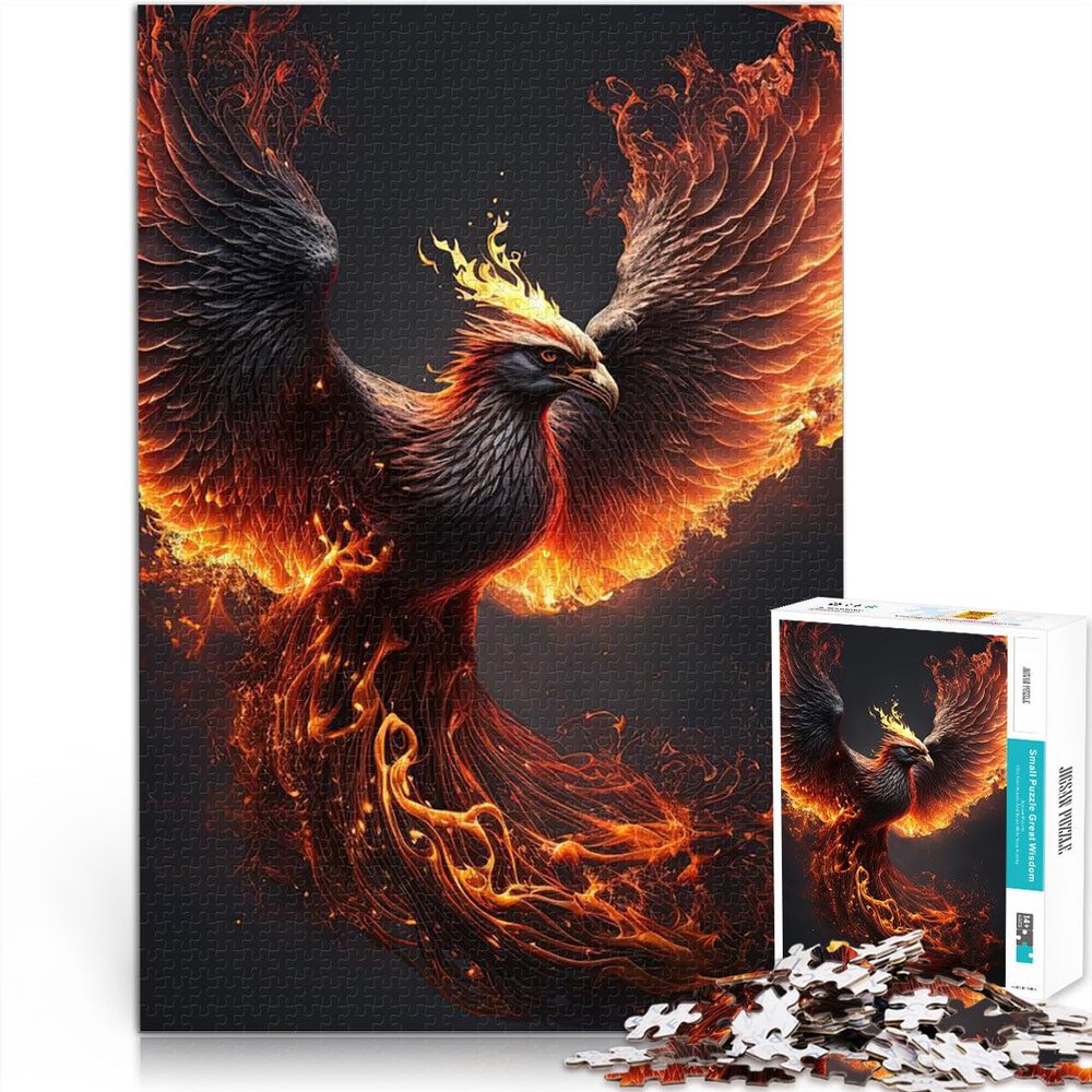 Teenager 1,000-Piece Brain Challenge Puzzle, Phoenix Bird Home Decor, 52 × 38 cm