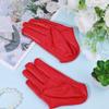 CALFOVERA 1 Pair Red Half-Finger PU Leather Gloves for Women view 4
