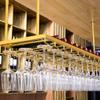 Ceiling-Hanging Wine Rack with Gold Stemware Holder, 61 x 35.6 cm view 2